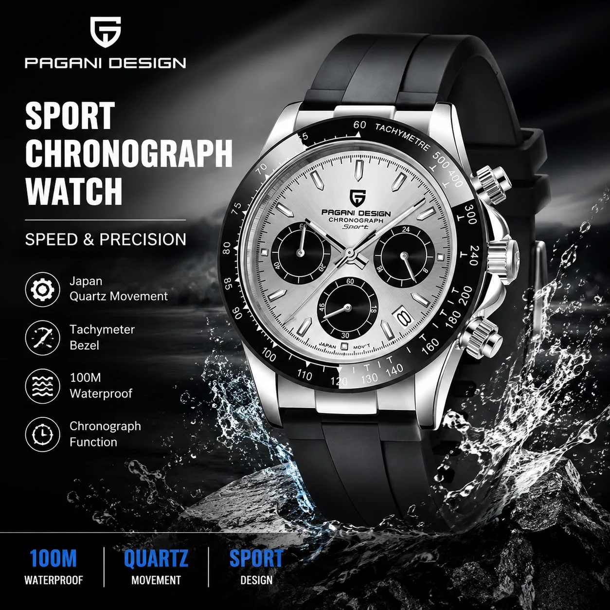 PAGANI Men's Quartz Watch Classic Fashion Sapphire Mirror Waterproof Watch 40MM Dial Multifunctional Chronograph Casual Watch.
PAGANI Men's Quartz Watch Classic Fashion Sapphire Mirror Waterproof Watch 40MM Dial Multifunctional Chronograph Casual Watch.