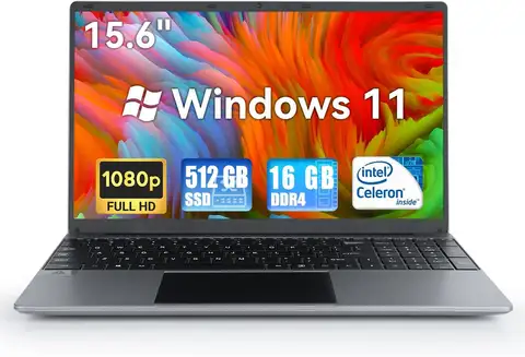 15.6 İnç Dizüstü Bilgisayar Windows 11 Dizüstü Bilgisayar 16G RAM 512 GB SSD Dört Çekirdekli Intel Celeron N5095 İşlemciler 1080 P IPS FHD Dizüstü Bilgisayar