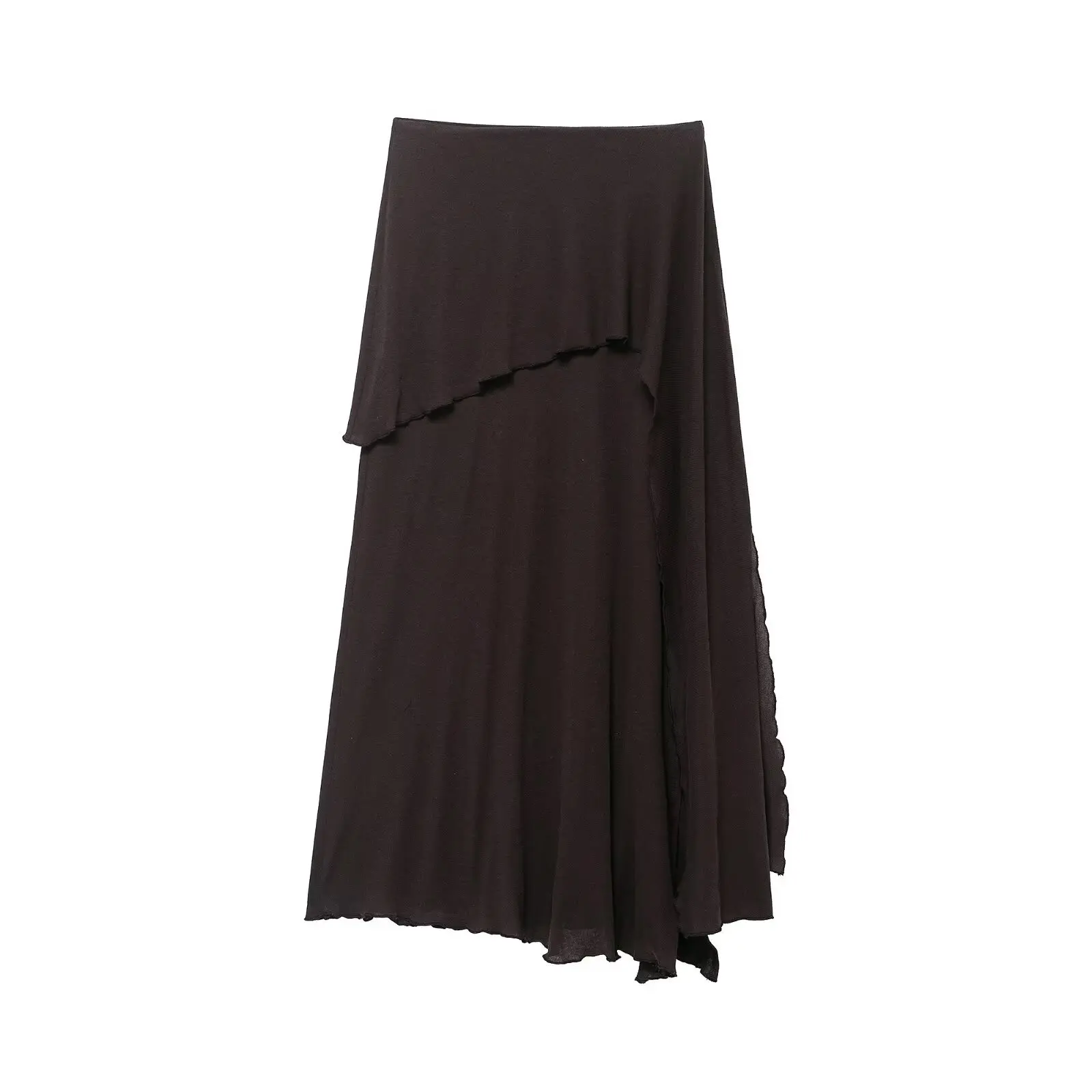 Layered high-waisted midi skirt, fashionable women's ruffled hem loose long skirt, spring and autumn commuting outfit
Layered high-waisted midi skirt, fashionable women's ruffled hem loose long skirt, spring and autumn commuting outfit
