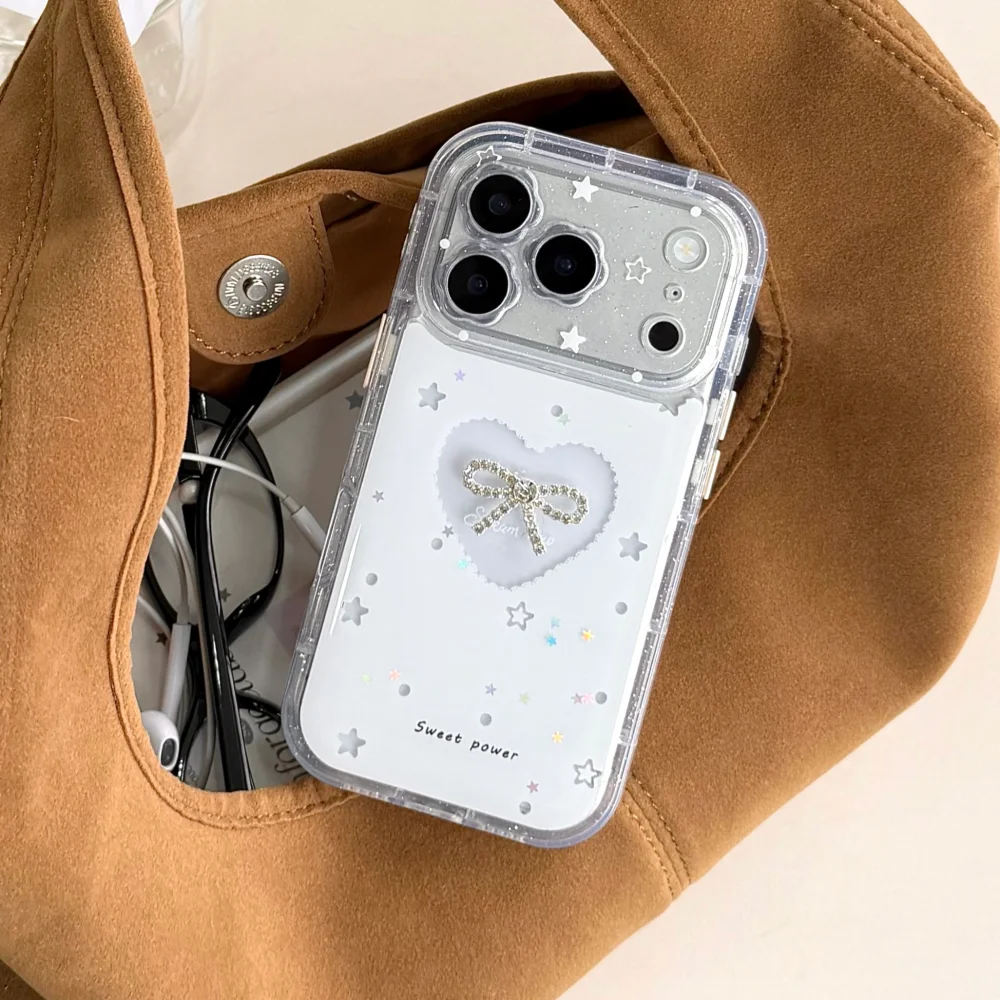 Sweet hollow love dot diamond bow phone case, suitable for iPhone 14/15/16/17 Pro Max, Fundans 15/16/17 Pro new protective case
Sweet hollow love dot diamond bow phone case, suitable for iPhone 14/15/16/17 Pro Max, Fundans 15/16/17 Pro new protective case
