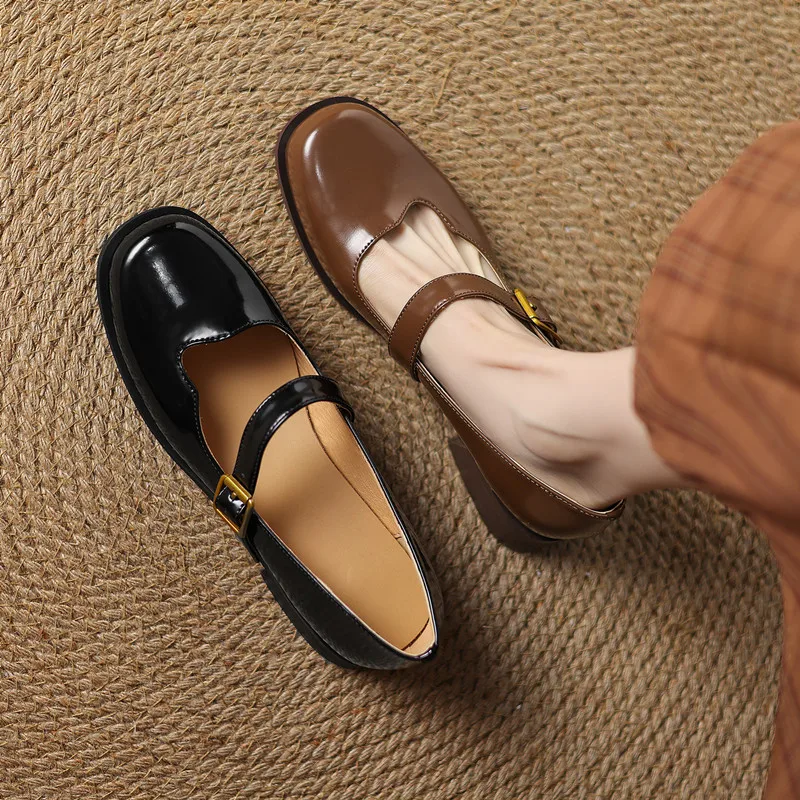 Women's Classic Mary Jane Flats Patent Leather Gold Buckle Round Toe Pumps Black Brown 1.4 Inch Heel Comfort Office Casual Shoes
Women's Classic Mary Jane Flats Patent Leather Gold Buckle Round Toe Pumps Black Brown 1.4 Inch Heel Comfort Office Casual Shoes