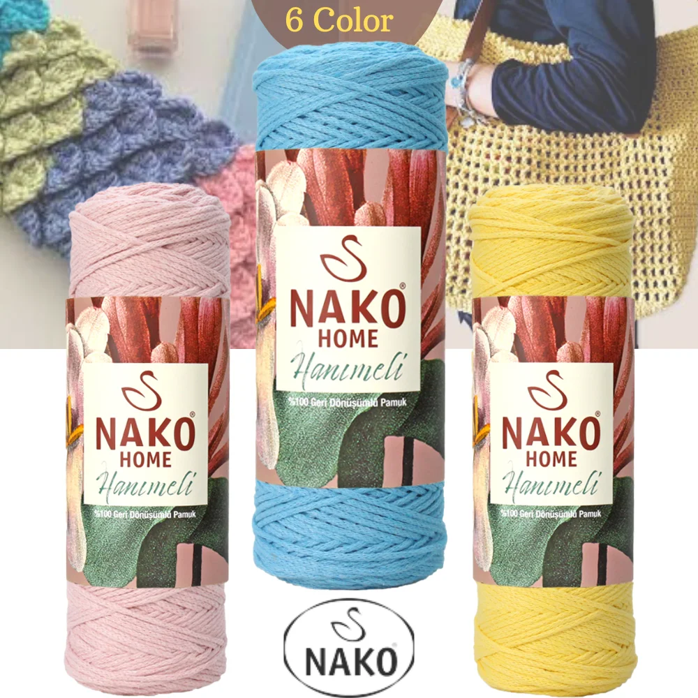 Nako Hanımeli Cotton Hand Knitting Yarn, 250 Gram 205 Meters, 6 Colors, Recycled Cotton, Bags, Accessories, Jewelry, Fedora, Summer, Spring, Winter, Autumn, MADE IN TURKEY
Nako Hanımeli Cotton Hand Knitting Yarn, 250 Gram 205 Meters, 6 Colors, Recycled Cotton, Bags, Accessories, Jewelry, Fedora, Summer, Spring, Winter, Autumn, MADE IN TURKEY