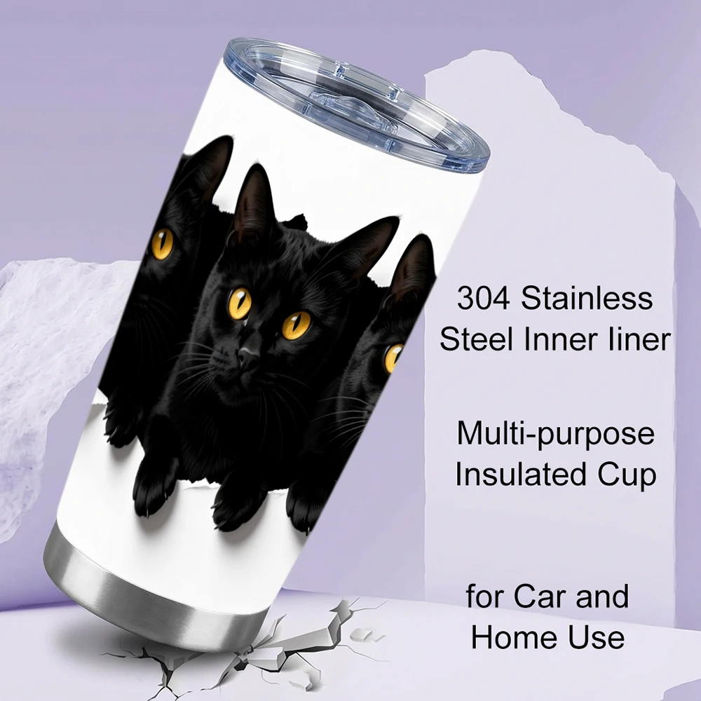 Peeking Black Cats 304 Stainless Steel Insulated Tumbler - 20oz Vacuum Travel Mug with Lid, Cup for Car & Home
Peeking Black Cats 304 Stainless Steel Insulated Tumbler - 20oz Vacuum Travel Mug with Lid, Cup for Car & Home