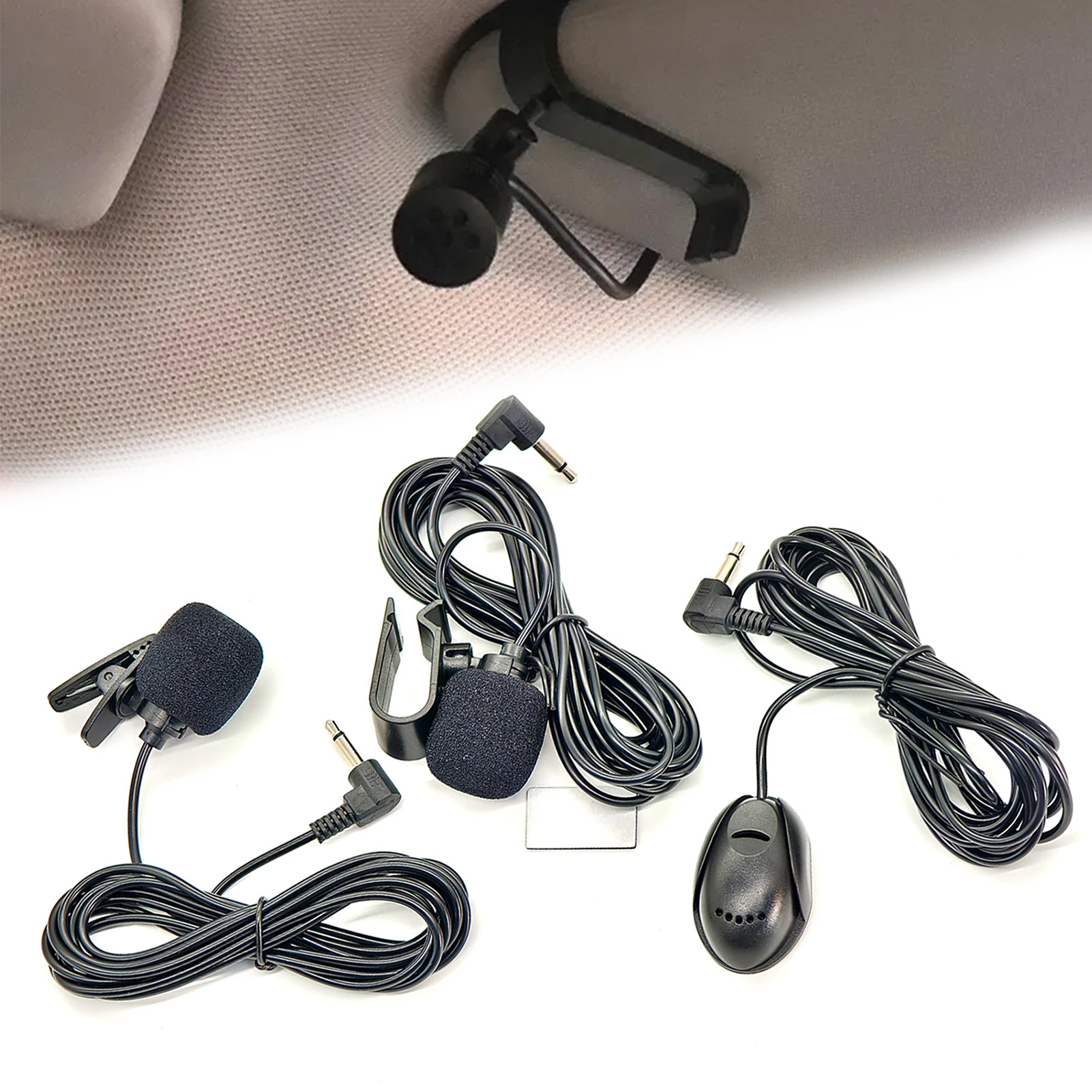 Clip-On Plug Mini Microphone Adhesive Car Microphone, Suitable for Bluetooth Communication External GPS Navigation Car Microphon