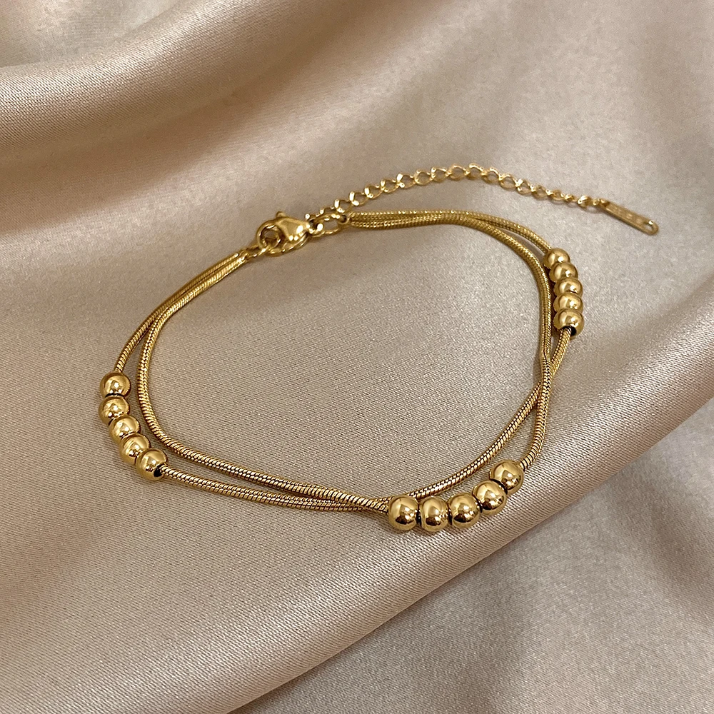 Minimalist Stainless Steel Round Beads Bracelet for Women Multilayer Stacked Snake Bone Chain Bracelet Daily Jewelry Accessories
Minimalist Stainless Steel Round Beads Bracelet for Women Multilayer Stacked Snake Bone Chain Bracelet Daily Jewelry Accessories