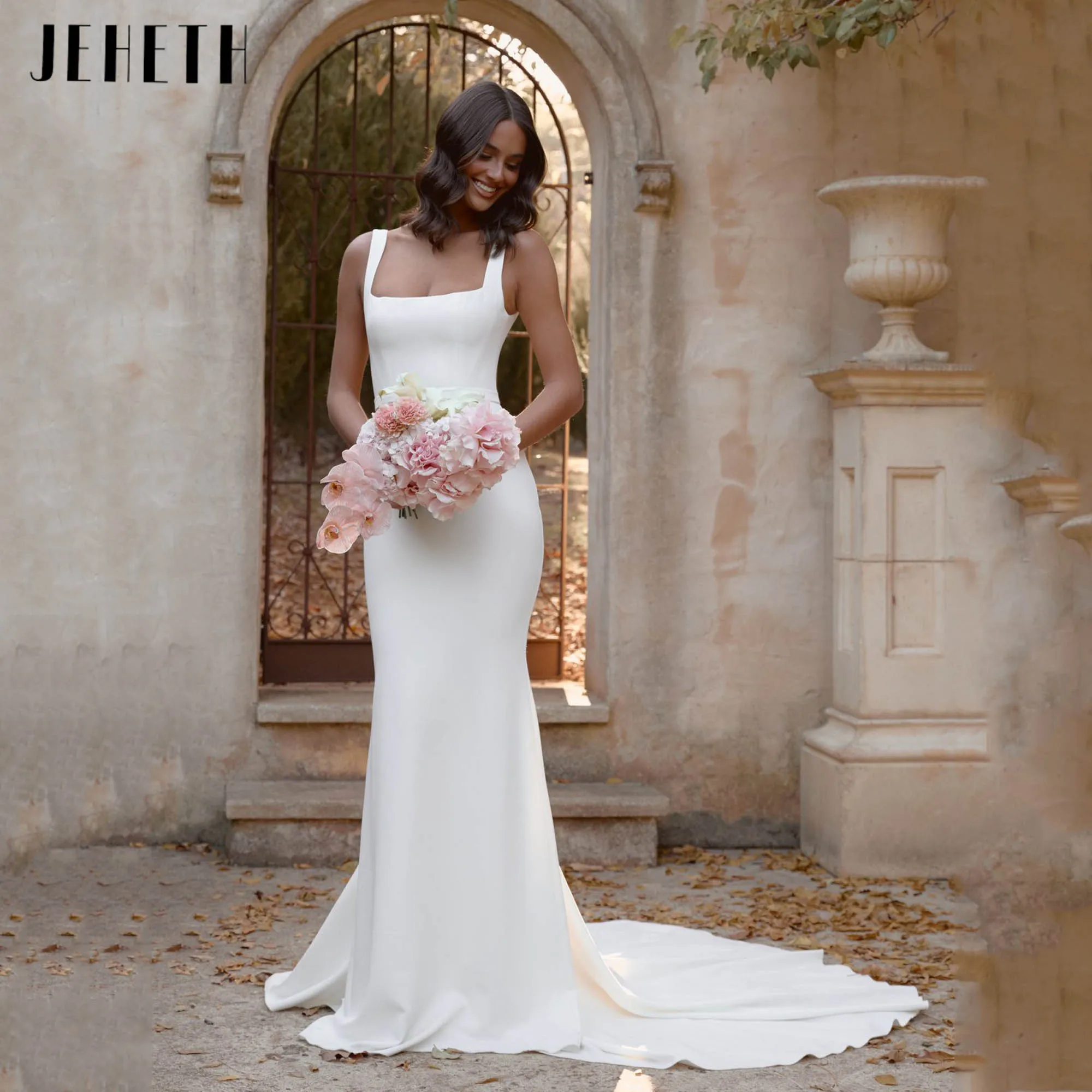 Свадебное платье JEHETH из атласа с эффектом русалки, со съемными длинными рукавами, украшенными бисером, современное свадебное платье с квадратным вырезом, на заказ
Свадебное платье JEHETH из атласа с эффектом русалки, со съемными длинными рукавами, украшенными бисером, современное свадебное платье с квадратным вырезом, на заказ