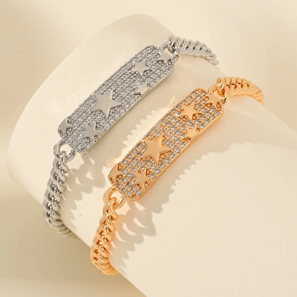 Luxury Star Chain Bracelet for Women – Gold & Silver Plated, Iced Out Rhinestone Curb Chain Jewelry
Luxury Star Chain Bracelet for Women – Gold & Silver Plated, Iced Out Rhinestone Curb Chain Jewelry