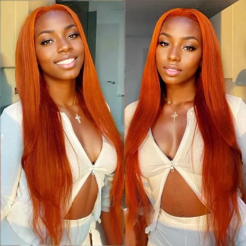 Ginger Orange 13x6 HD Lace Front Wigs Human Hair Straight Wave 13x4 Human Hair Lace Frontal Wigs Transparent Lace Wig For Women
Ginger Orange 13x6 HD Lace Front Wigs Human Hair Straight Wave 13x4 Human Hair Lace Frontal Wigs Transparent Lace Wig For Women