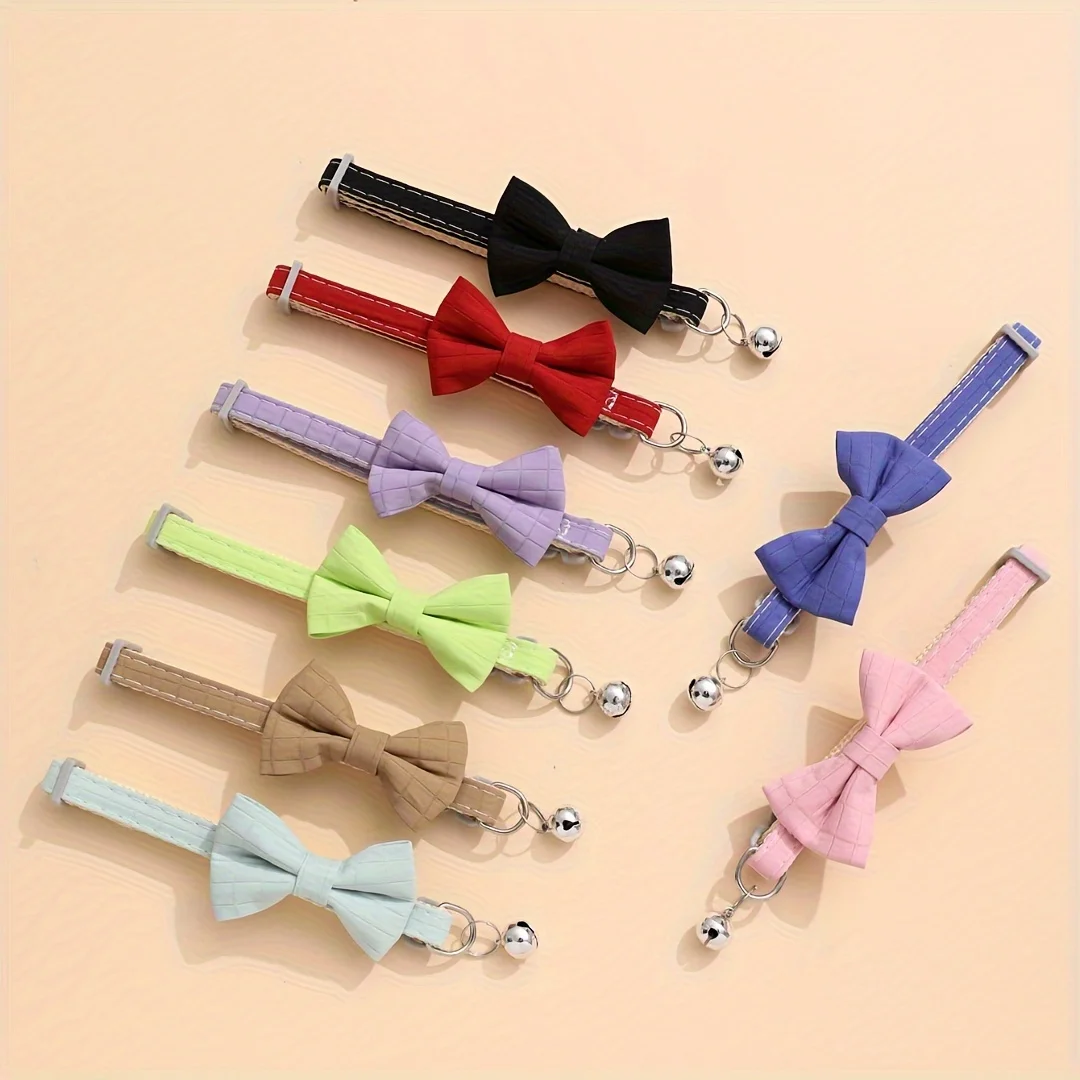 Whimsical Pet Bow Tie Collar with Bell - Adjustable Nylon Design for Small Cats & Dogs, Perfect for Everyday Wear
Whimsical Pet Bow Tie Collar with Bell - Adjustable Nylon Design for Small Cats & Dogs, Perfect for Everyday Wear