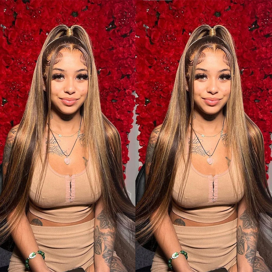 13x4 Highlight Ombre Straight Lace Front Human Hair Wig Honey Blonde Colored Bone Straight Lace Frontal Wigs For Black Women
13x4 Highlight Ombre Straight Lace Front Human Hair Wig Honey Blonde Colored Bone Straight Lace Frontal Wigs For Black Women