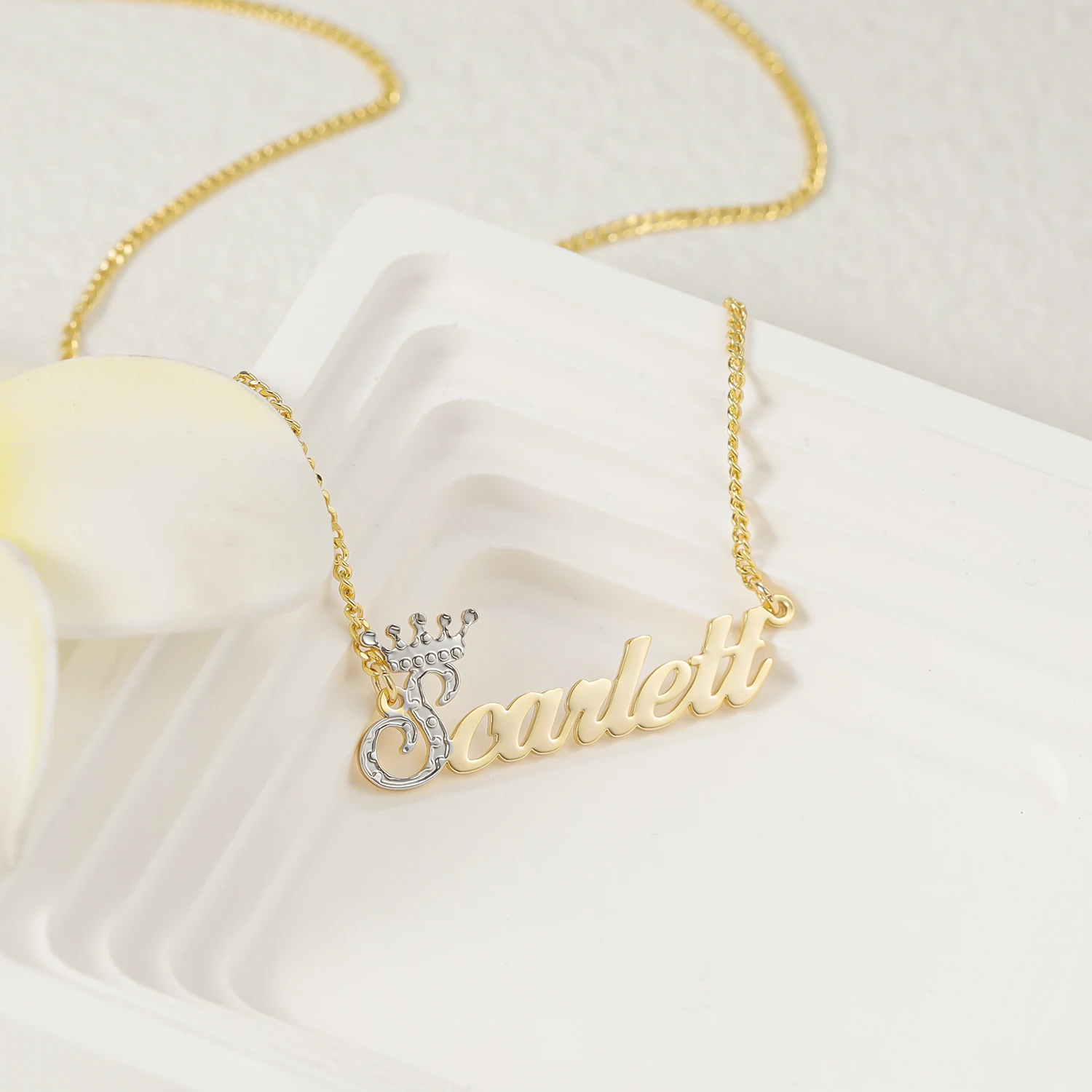 Stainless Steel Cuban Chain Name Necklace With Crown Initial Personalized Custom Two-color Name Necklace Jewelry Gift For Women
Stainless Steel Cuban Chain Name Necklace With Crown Initial Personalized Custom Two-color Name Necklace Jewelry Gift For Women
