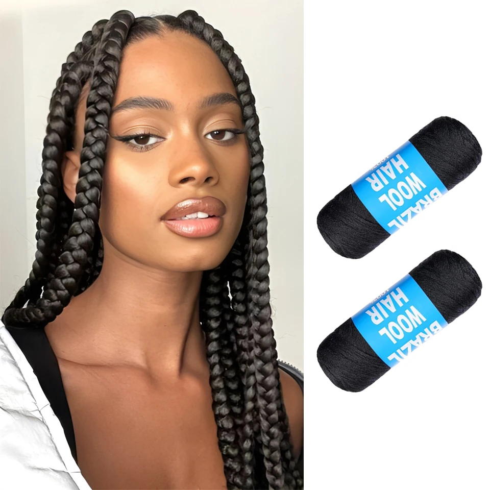 2 Roll Black Brazilian Wool Hair Acrylic Yarn For African Synthetic Crochet Hair Jumbo Braids Senegalese Twisting Knitting Hair
2 Roll Black Brazilian Wool Hair Acrylic Yarn For African Synthetic Crochet Hair Jumbo Braids Senegalese Twisting Knitting Hair