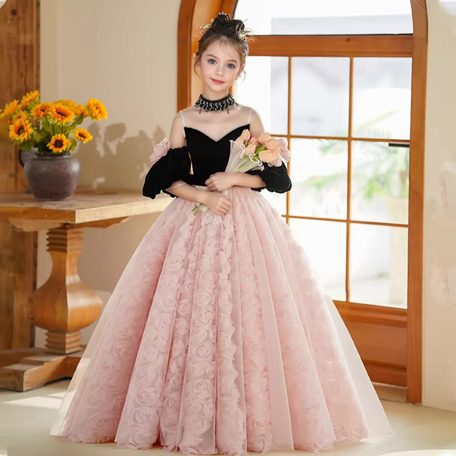 Jill Wish Luxury Half Sleeve Pink Girl Dress 3D Flowers for Princess Kids Birthday Wedding Party Pageant Holiday Gown J389
Jill Wish Luxury Half Sleeve Pink Girl Dress 3D Flowers for Princess Kids Birthday Wedding Party Pageant Holiday Gown J389
