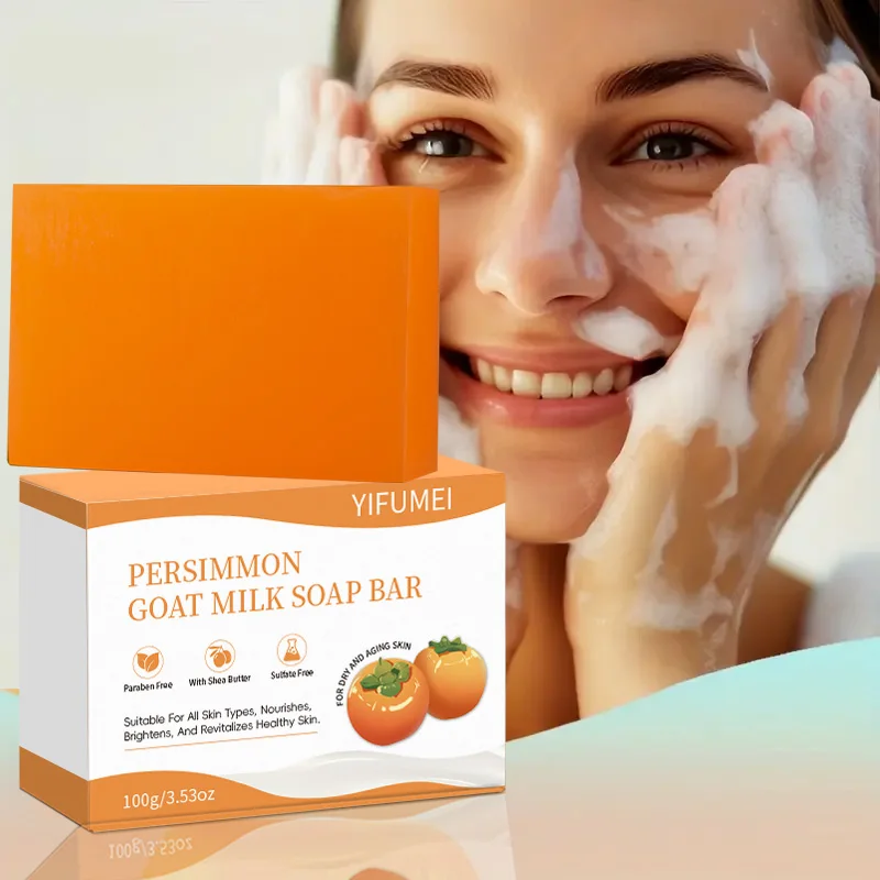 Skin Whitening Soap Goat Milk Persimmon Soap Bar Deep Cleansing Moisturizing Hydrating Handmade Bath Soap for Face Body
Skin Whitening Soap Goat Milk Persimmon Soap Bar Deep Cleansing Moisturizing Hydrating Handmade Bath Soap for Face Body