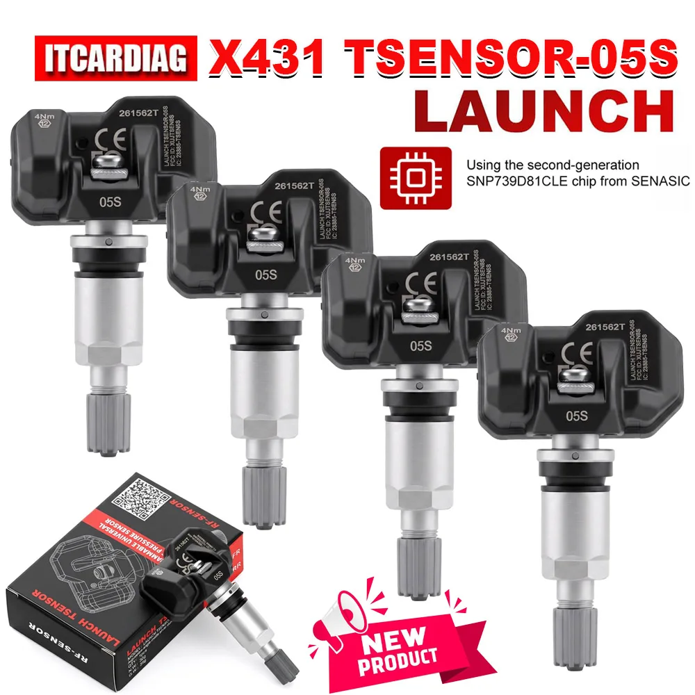 New LAUNCH RF-SENSOR TSENSOR-05S TPMS Sensor 315MHz/433MHz RF Tire Pressure Sensor Second-generation Chip SNP739D81CLE For 5011
New LAUNCH RF-SENSOR TSENSOR-05S TPMS Sensor 315MHz/433MHz RF Tire Pressure Sensor Second-generation Chip SNP739D81CLE For 5011