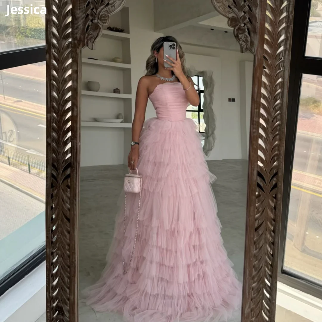 Jessica Gorgeous Pink Evening Dresses Hand-pleated Tulle Multi-layer Prom Dresses Ladies Formal Vestidos De Fiesta Customized
Jessica Gorgeous Pink Evening Dresses Hand-pleated Tulle Multi-layer Prom Dresses Ladies Formal Vestidos De Fiesta Customized