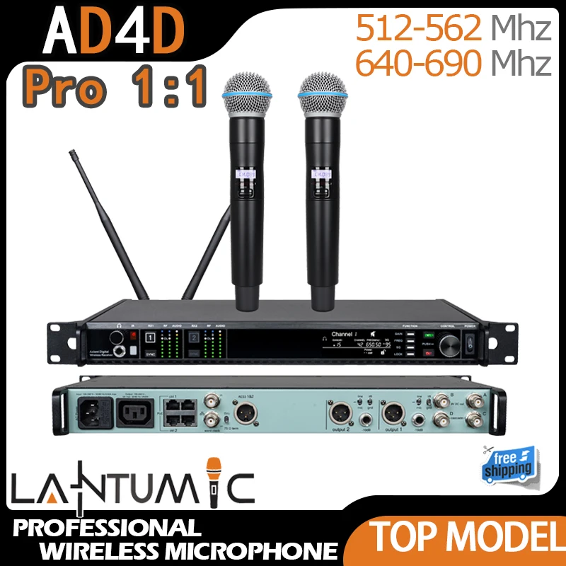 AD4DPro 500/600Mhz Beta58 KSM8 KSM11 Dynamic Professional Microfone 2 Channel Micro Stagephone Wireless For Stage Church Concer
AD4DPro 500/600Mhz Beta58 KSM8 KSM11 Dynamic Professional Microfone 2 Channel Micro Stagephone Wireless For Stage Church Concer