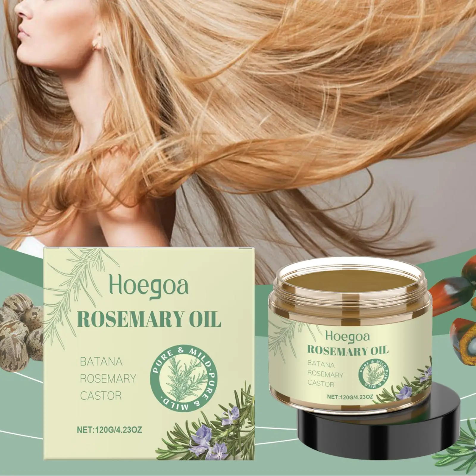 Hoegoa 120g Rosemary Fragrance Hair Balm Moisturize Nourish Scalp Soothe Massage Repair Frizz Dry Hair Smooth Hair Growth Cream
Hoegoa 120g Rosemary Fragrance Hair Balm Moisturize Nourish Scalp Soothe Massage Repair Frizz Dry Hair Smooth Hair Growth Cream