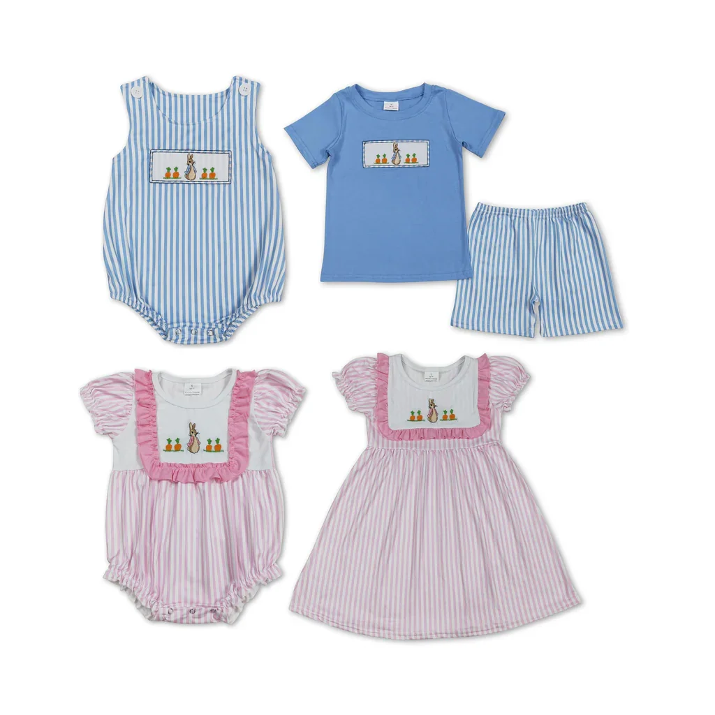Embroidery Easter Rabbit Kids Sibling Matching Clothe Wholesale Children Clothing Outfits
Embroidery Easter Rabbit Kids Sibling Matching Clothe Wholesale Children Clothing Outfits