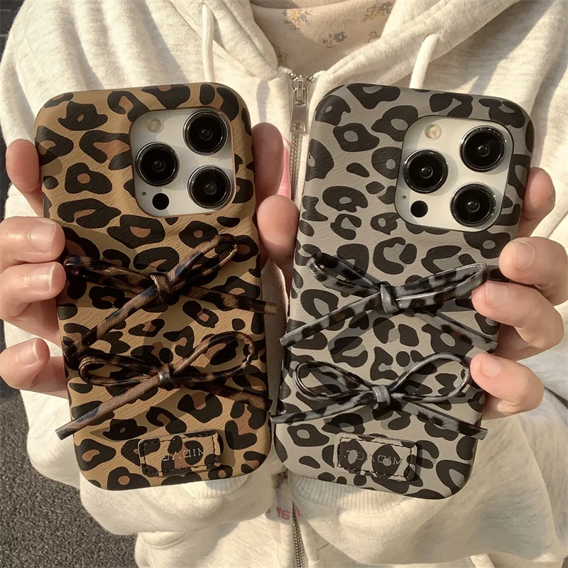 Fashion leather leopard print case for iPhone 13 14 15 Pro 16 Pro Max 13 Pro Cute 3D bow shockproof cover Funda For women gift
Fashion leather leopard print case for iPhone 13 14 15 Pro 16 Pro Max 13 Pro Cute 3D bow shockproof cover Funda For women gift