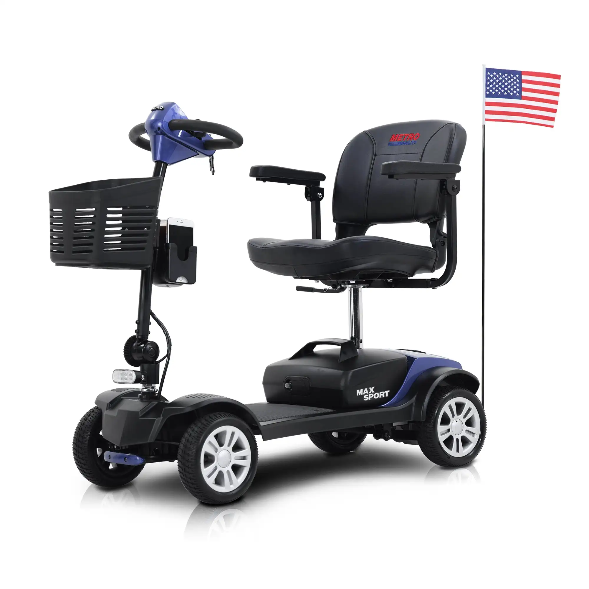 METRO MOBILITY MAX SPORT 9" 4 Wheel Electric Mobility Scooter 300W Motor 24V 12Ah*2 Battery
METRO MOBILITY MAX SPORT 9" 4 Wheel Electric Mobility Scooter 300W Motor 24V 12Ah*2 Battery