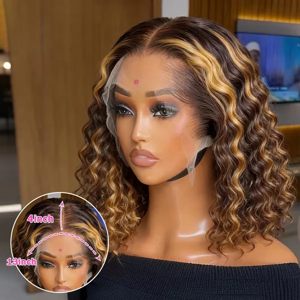 Highlight Ombre Short Bob Wig Human Hair 13x4 Deep Curly Wave Lace Frontal P4/27 Colored 250% Density Short Bob Wigs for Women Pre Plucked with Baby Hair Natural Hairline
Highlight Ombre Short Bob Wig Human Hair 13x4 Deep Curly Wave Lace Frontal P4/27 Colored 250% Density Short Bob Wigs for Women Pre Plucked with Baby Hair Natural Hairline
