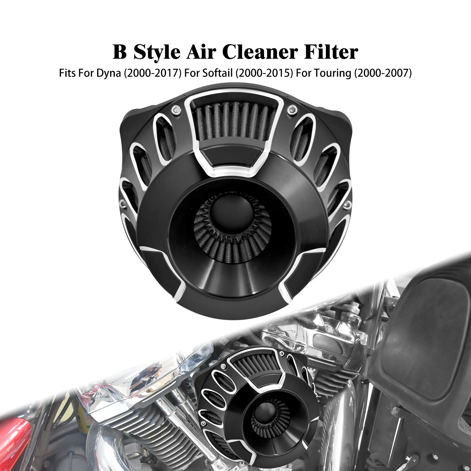 Motorcycle Gloss Black Air Cleaner Intake Filter Fit For Harley FXST FLHT FLTR FXDL FXBR 2000-2007 Dyna FXR Softail Touring
Motorcycle Gloss Black Air Cleaner Intake Filter Fit For Harley FXST FLHT FLTR FXDL FXBR 2000-2007 Dyna FXR Softail Touring