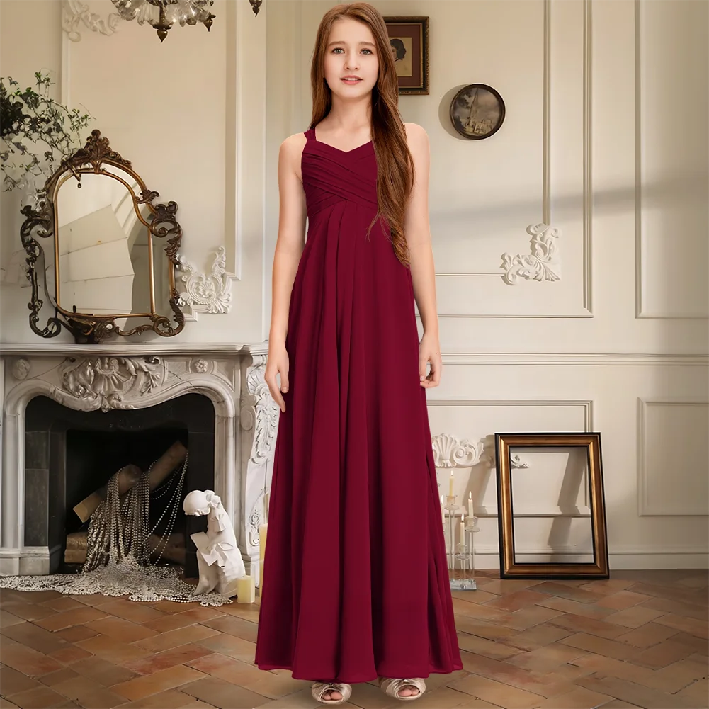 A Line V Neck Floor Length Chiffon Junior Bridesmaid Dress Navy Blue Flower Girl Dress For Wedding Party Girls Formal
A Line V Neck Floor Length Chiffon Junior Bridesmaid Dress Navy Blue Flower Girl Dress For Wedding Party Girls Formal