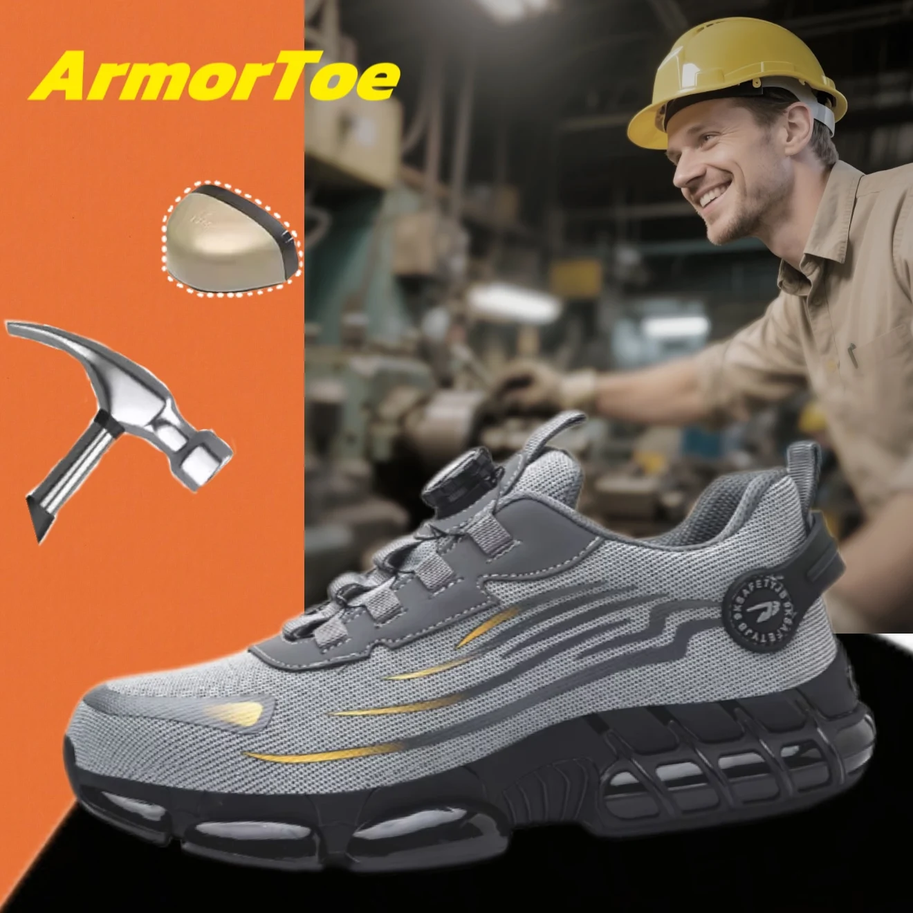ArmorToe Rotating Button Safety Shoes Lightweight Work Shoes Anti-smash Anti-puncture Shock-absorbing Sports Shoes #Armor2774
ArmorToe Rotating Button Safety Shoes Lightweight Work Shoes Anti-smash Anti-puncture Shock-absorbing Sports Shoes #Armor2774