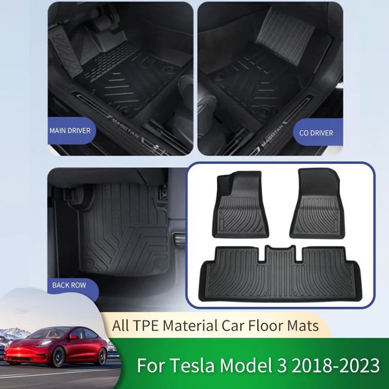 TPE Full Surround Автомобильные водонепроницаемые нескользящие коврики Автомобильные водонепроницаемые защитные коврики для ног Коврик для Tesla Model 3 2018 ~ 2023
TPE Full Surround Автомобильные водонепроницаемые нескользящие коврики Автомобильные водонепроницаемые защитные коврики для ног Коврик для Tesla Model 3 2018 ~ 2023