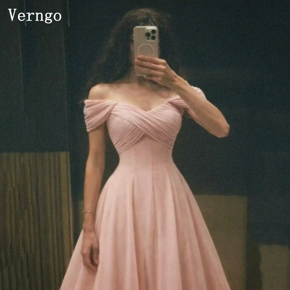 Verngo Princess Pink Crepe Evening Dress Short Sleeves A Line Pleated Formal Occasion Dress Elegant Party Dress Customized
Verngo Princess Pink Crepe Evening Dress Short Sleeves A Line Pleated Formal Occasion Dress Elegant Party Dress Customized