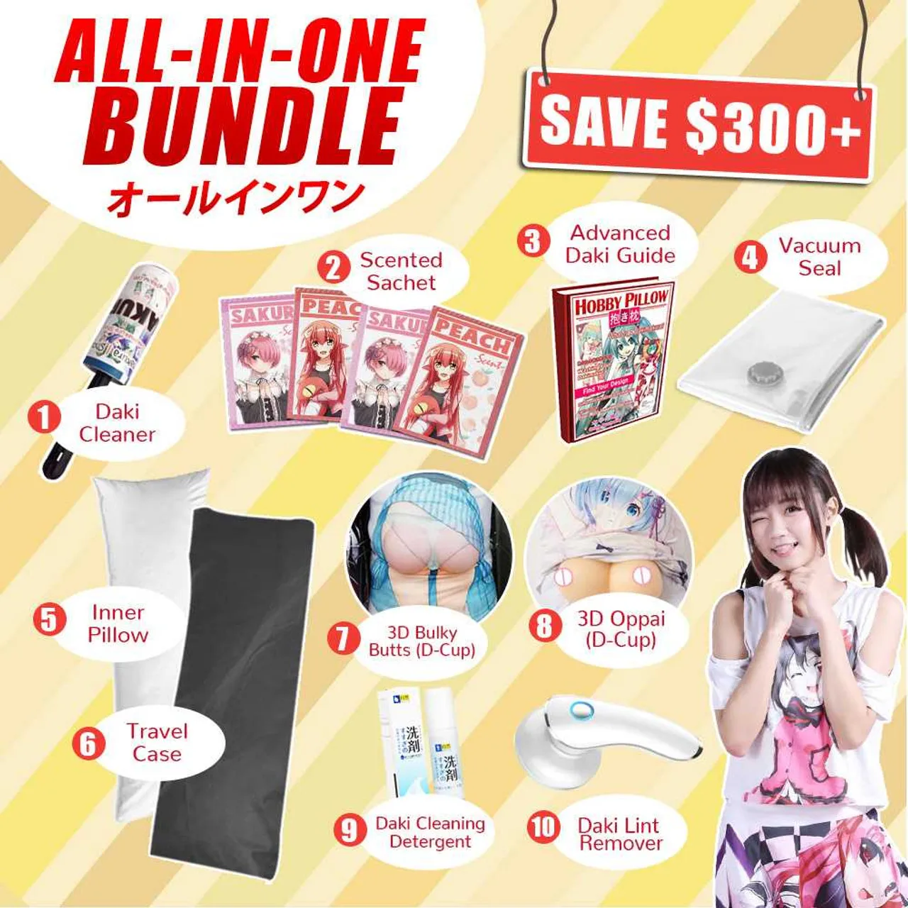 Hobby Express All in One Dakimakura Bundle Bedding Accessory Travel Buddy Japanese Dakimakura Buy More Save More Bundle
Hobby Express All in One Dakimakura Bundle Bedding Accessory Travel Buddy Japanese Dakimakura Buy More Save More Bundle