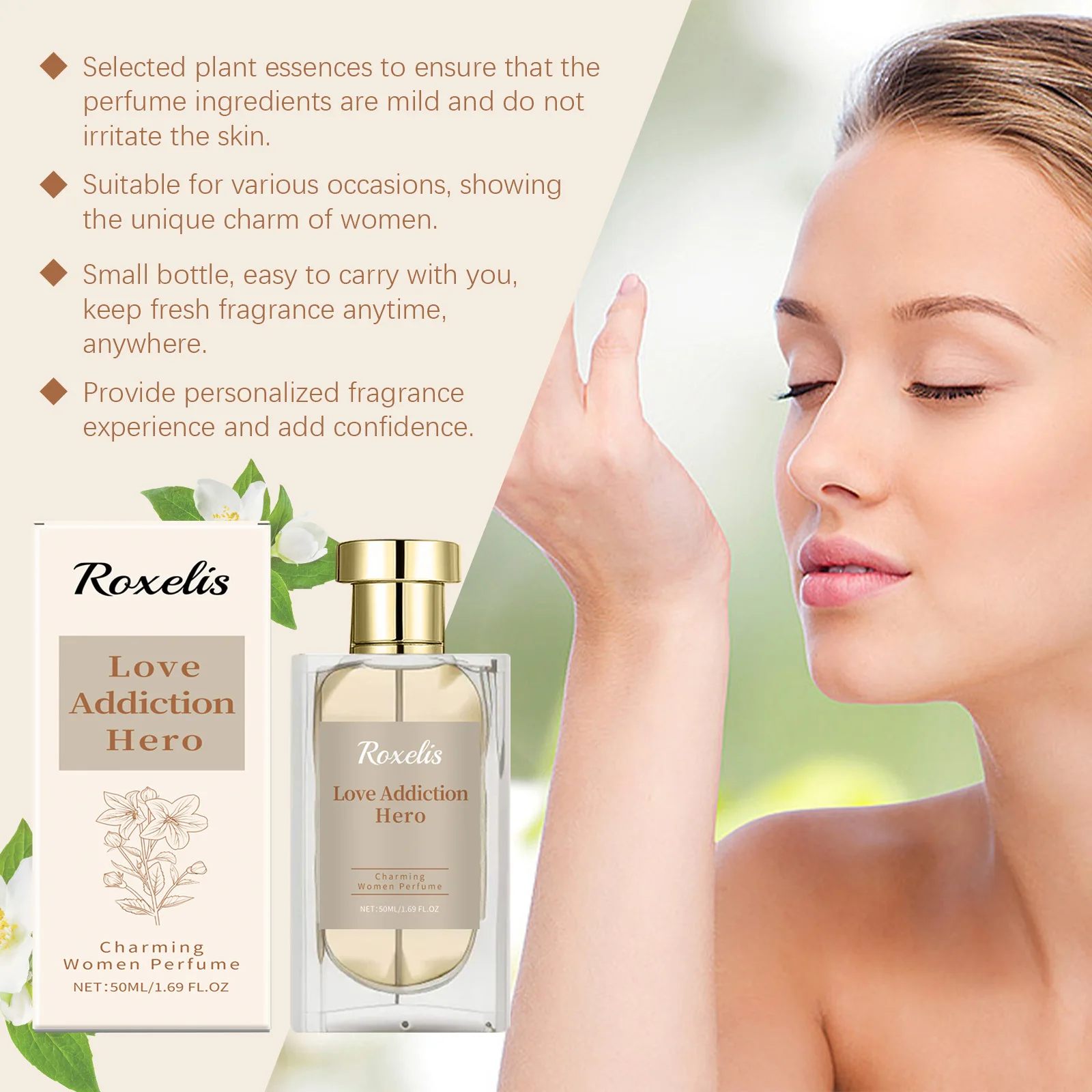 Roxelis 50ml Charming Attraction Perfume Long Lasting Floral Scent Flirting Atmosphere Keep Fresh Dating Pheromone Perfume
Roxelis 50ml Charming Attraction Perfume Long Lasting Floral Scent Flirting Atmosphere Keep Fresh Dating Pheromone Perfume