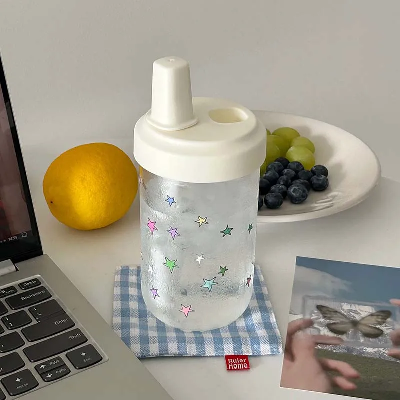 Original Cute Star Plastic Water Bottles With Straw For Women Coffee Glass Cup Outdoor Juice Boba Milk Tea Cup Drop-proof 500ML
Original Cute Star Plastic Water Bottles With Straw For Women Coffee Glass Cup Outdoor Juice Boba Milk Tea Cup Drop-proof 500ML