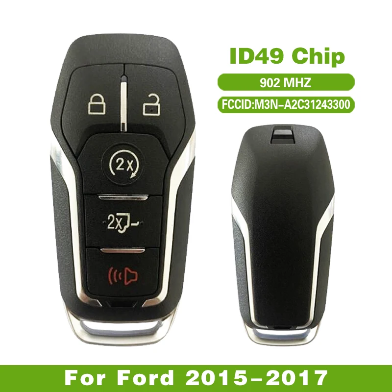 Aftermarket For Ford 150 Explorer Edge Smart Proximity Key 902MHz ID49 FCCID: M3N-A2C31243300 DS7T-15K601-CM Auto Car Remotes
Aftermarket For Ford 150 Explorer Edge Smart Proximity Key 902MHz ID49 FCCID: M3N-A2C31243300 DS7T-15K601-CM Auto Car Remotes