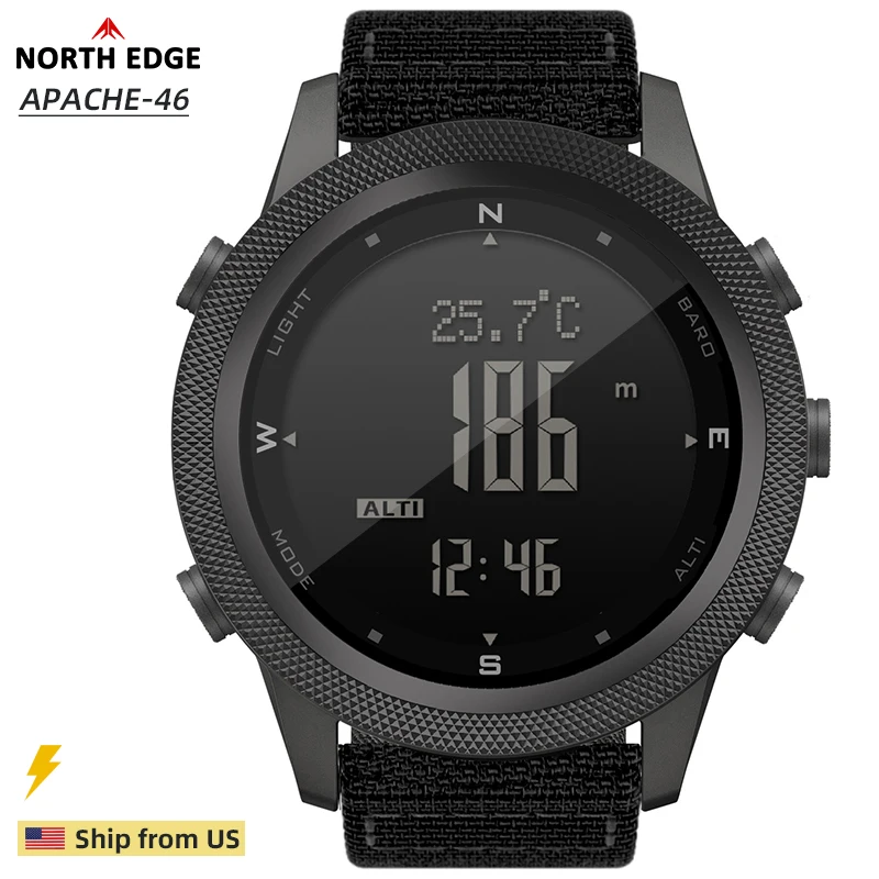 NORTH EDGE APACHE-46 Men's Digital Watch Outdoor Sports Running Swimming WR50M Outdoor Sport Watches Altimeter Barometer Compass
NORTH EDGE APACHE-46 Men's Digital Watch Outdoor Sports Running Swimming WR50M Outdoor Sport Watches Altimeter Barometer Compass