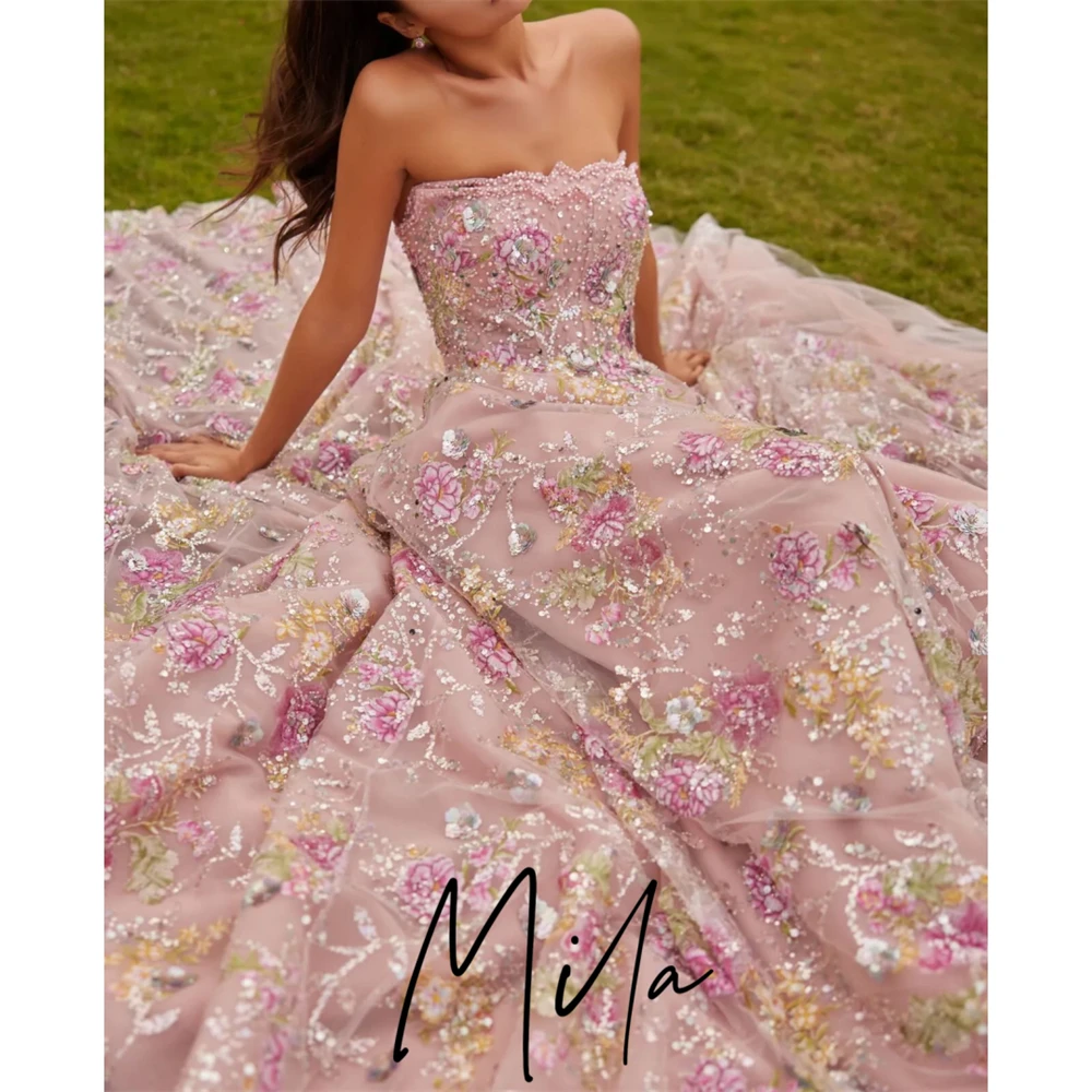 Mila Customized Pink Strapless Ball Gown Pearl Prom Dress Elegant Floral Applique Formal Evening Floor-Length Vestidos De Fiesta
Mila Customized Pink Strapless Ball Gown Pearl Prom Dress Elegant Floral Applique Formal Evening Floor-Length Vestidos De Fiesta