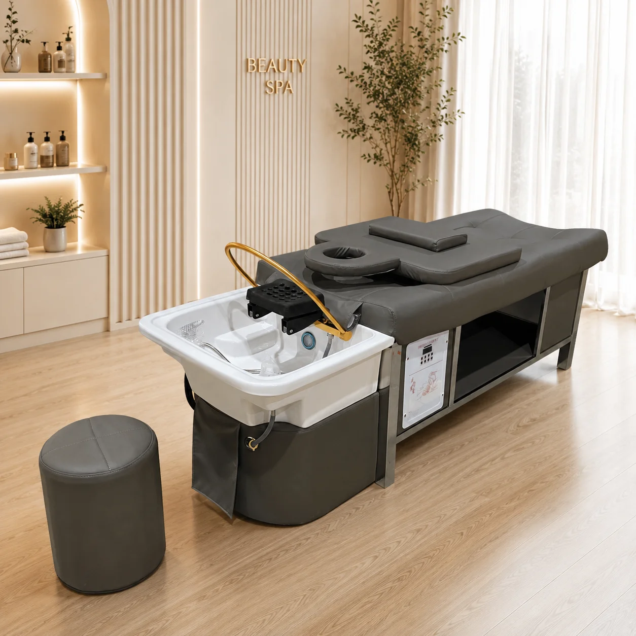 Hair Washing Salon Bed with Water Circulation And Steamer Washbasin Head Spa Massage Chair for Salon Beauty Treatments
Hair Washing Salon Bed with Water Circulation And Steamer Washbasin Head Spa Massage Chair for Salon Beauty Treatments
