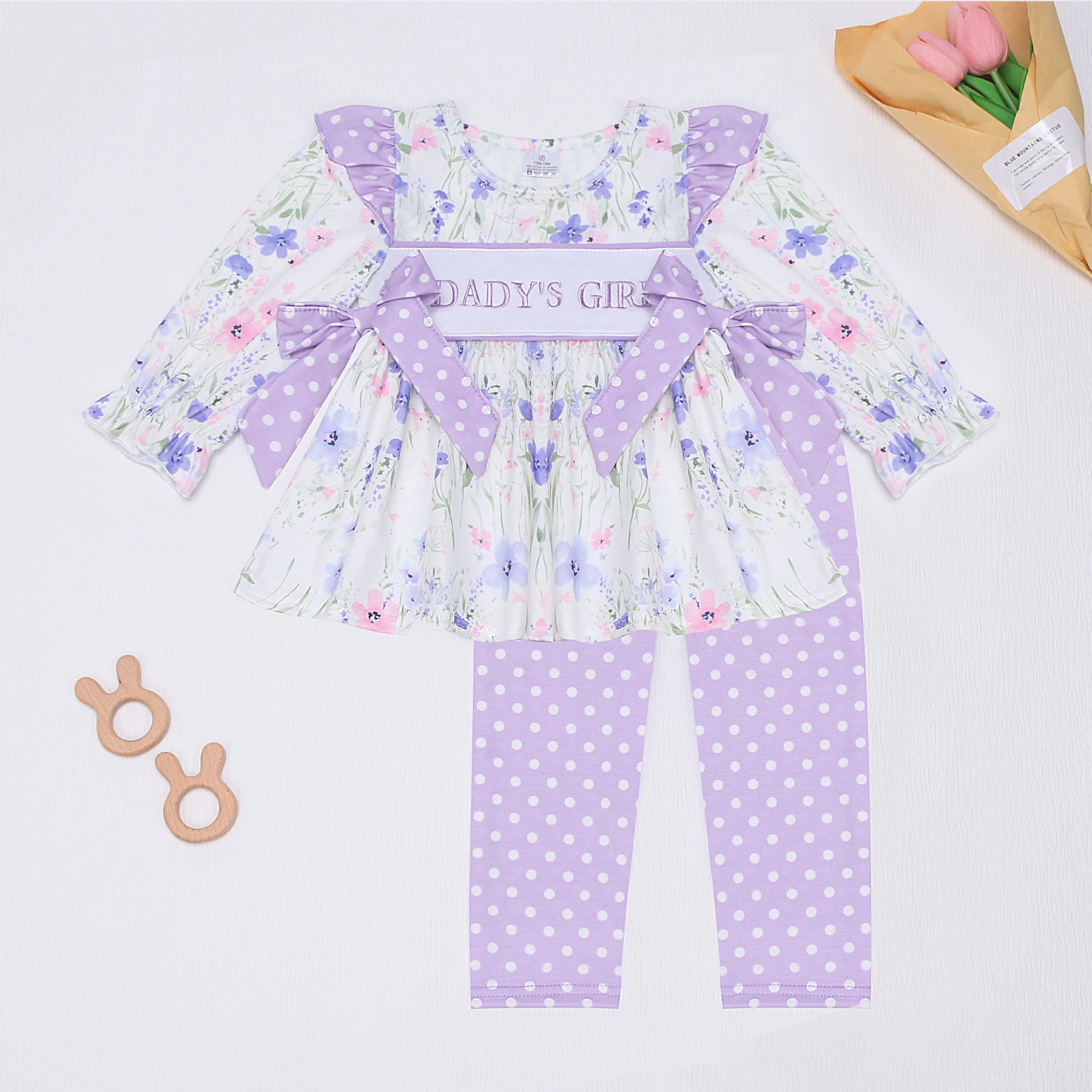Toddler Baby Girls Clothes Set 2pcs Cotton Ruffle Suit Dady's Girl Embroidery Bodysuit Purple 1-8T Outfits Babi Spots Pants
Toddler Baby Girls Clothes Set 2pcs Cotton Ruffle Suit Dady's Girl Embroidery Bodysuit Purple 1-8T Outfits Babi Spots Pants