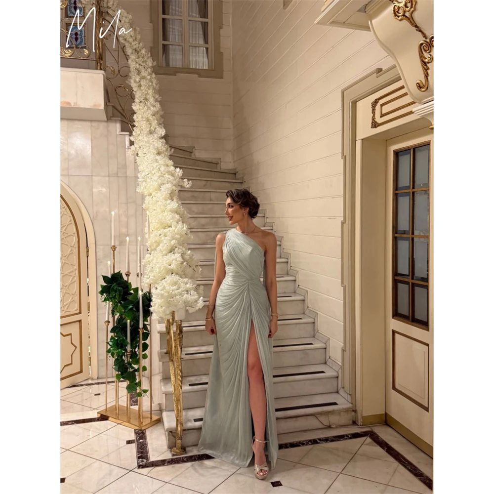 Mila Customized Sage One-Shoulder Side Slit Mermaid Prom Dress Elegant Sleeveless Formal Evening Floor-Length Vestidos De Fiesta
Mila Customized Sage One-Shoulder Side Slit Mermaid Prom Dress Elegant Sleeveless Formal Evening Floor-Length Vestidos De Fiesta