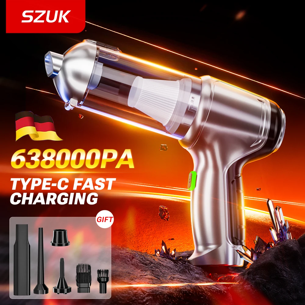 SZUK Car Vacuum CIeaner 638000Pa Wireless Mini Handheld Cleaning Machine Powerful Portable Blower Vacuum Cleaner for Car Home
SZUK Car Vacuum CIeaner 638000Pa Wireless Mini Handheld Cleaning Machine Powerful Portable Blower Vacuum Cleaner for Car Home