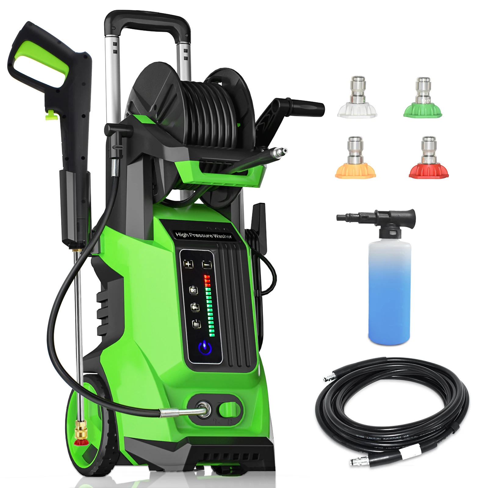 Электрическая Мойка высокого давления 4800 PSI 3,2 GPM, мощная мойка с сенсорным экраном, регулируемое давление, 4 насадки и 500 мл пенопластовая пушка Power Wa
Электрическая Мойка высокого давления 4800 PSI 3,2 GPM, мощная мойка с сенсорным экраном, регулируемое давление, 4 насадки и 500 мл пенопластовая пушка Power Wa