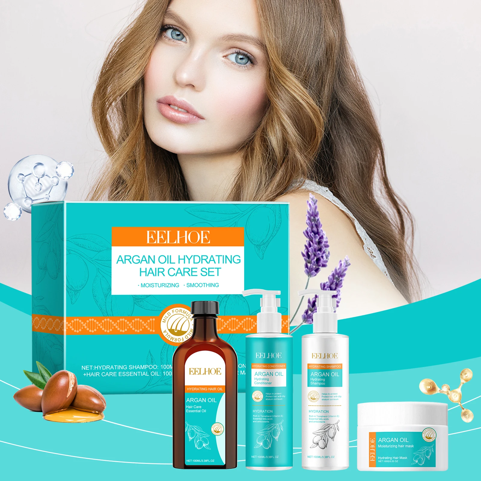 EELHOE Moroccan Nut Oil Moisturizing Hair Care Set Nourishing Care For Dry Hairy Smooth Bright Essence Suitable for Various Hair
EELHOE Moroccan Nut Oil Moisturizing Hair Care Set Nourishing Care For Dry Hairy Smooth Bright Essence Suitable for Various Hair