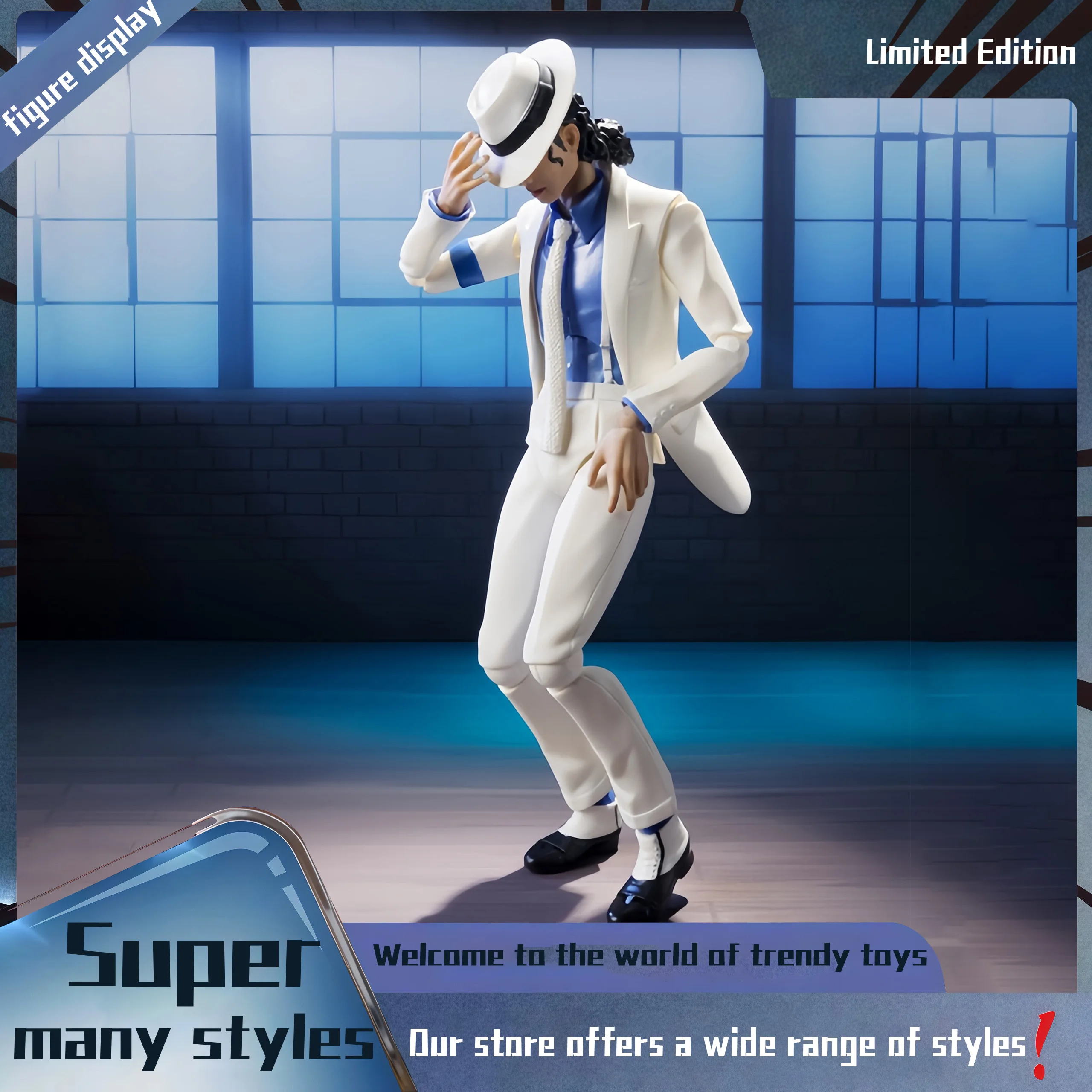 Michael Jackson Peripheral figurine model table decoration, birthday gift, trendy toy scene decoration, car decoration
Michael Jackson Peripheral figurine model table decoration, birthday gift, trendy toy scene decoration, car decoration