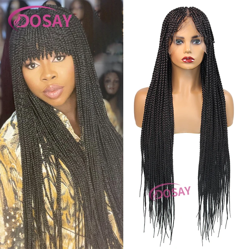 32" Full Lace Front Wig Synthetic Box Braided Wig With Bang For Women Double Transparent Lace Wig LightWeight Braid Wig African
32" Full Lace Front Wig Synthetic Box Braided Wig With Bang For Women Double Transparent Lace Wig LightWeight Braid Wig African