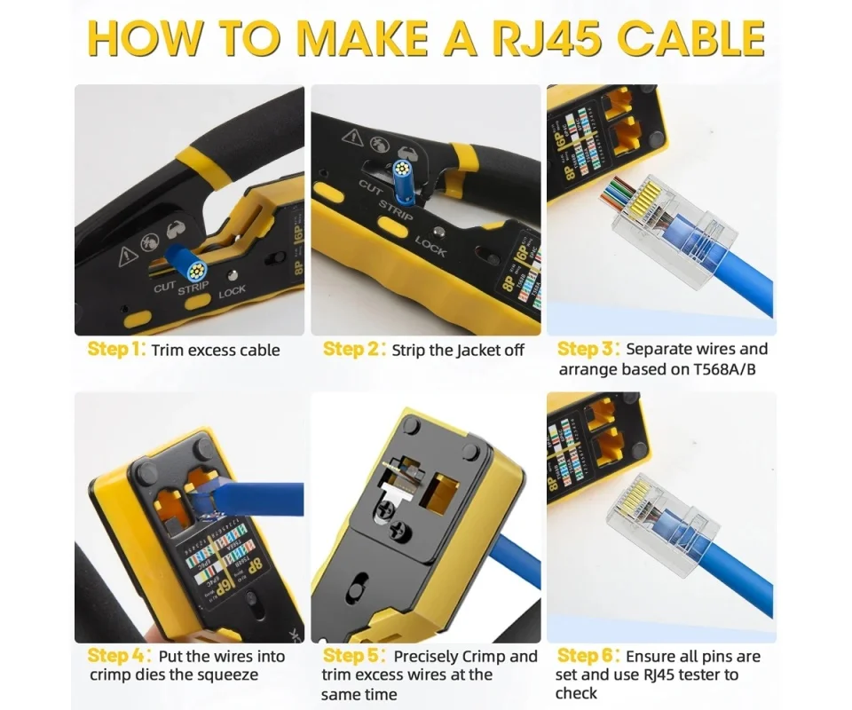 BSLIUFANG 6088 Multifunctional CRIMPER Through-Hole Wire Crimper 8P6P Dual-Use Pliers for RJ45 Punch-Down RJ45 Crystal Head
BSLIUFANG 6088 Multifunctional CRIMPER Through-Hole Wire Crimper 8P6P Dual-Use Pliers for RJ45 Punch-Down RJ45 Crystal Head