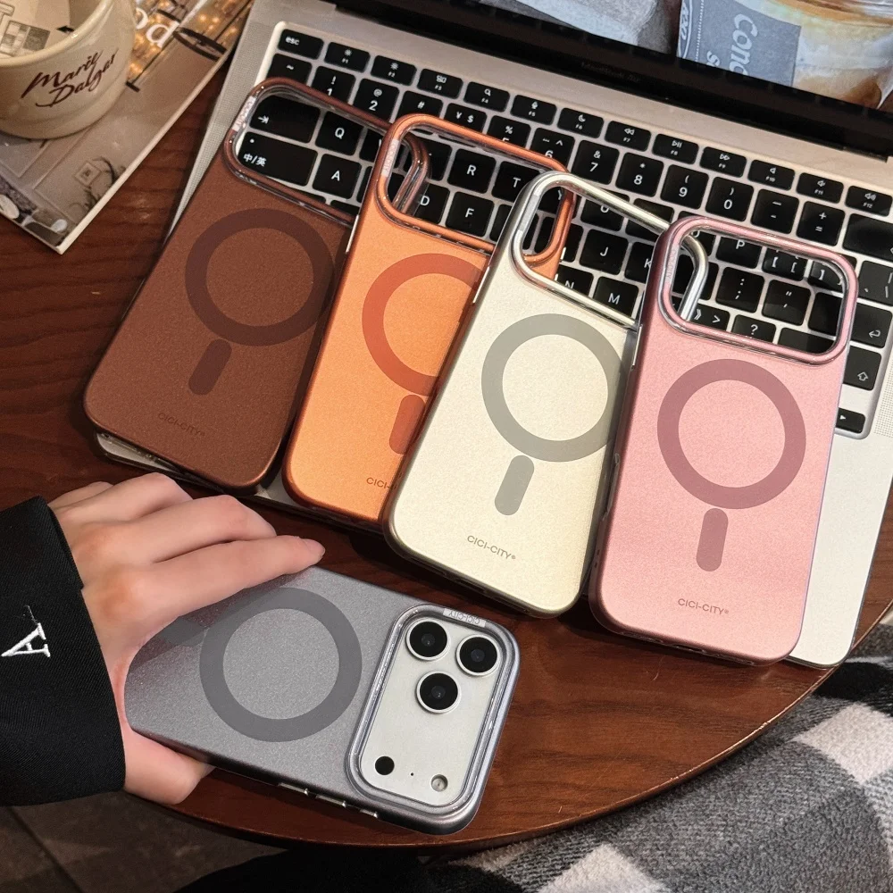 Fashionable and simple moonlight gauze magnetic phone case, suitable for iPhone15/16/17ProMax, new shockproof protective case
Fashionable and simple moonlight gauze magnetic phone case, suitable for iPhone15/16/17ProMax, new shockproof protective case