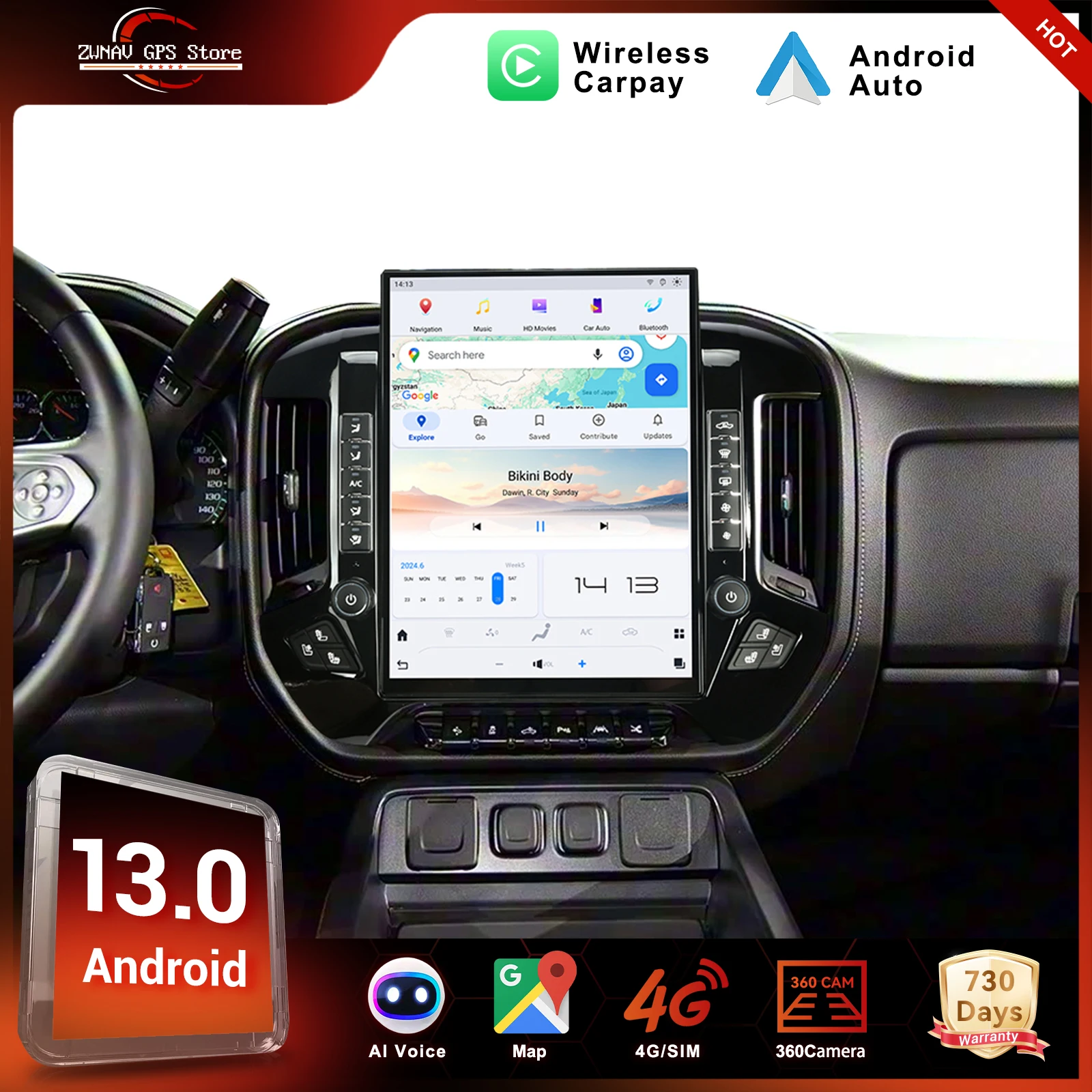 Zwnav новый 15,6-дюймовый вертикальный экран для Chevrolet Silverado GMC Sierra 2014 2018, автомобильный DVD-радиоплеер, GPS-навигация
Zwnav новый 15,6-дюймовый вертикальный экран для Chevrolet Silverado GMC Sierra 2014 2018, автомобильный DVD-радиоплеер, GPS-навигация