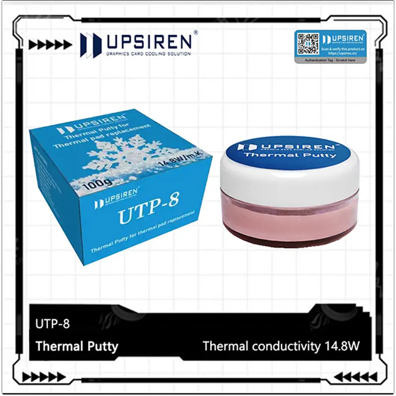 UTP-8 Thermal Putty Extreme High Performance for GPU BTC Graphics Card Thermal Pad Replacement Non-Conductive Custom Thickness
UTP-8 Thermal Putty Extreme High Performance for GPU BTC Graphics Card Thermal Pad Replacement Non-Conductive Custom Thickness