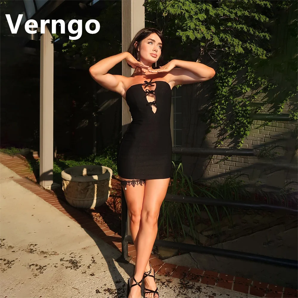 Verngo Black Elastic Frabric Mini Party Dress For Women Sexy Cut Out Short Prom Gowns Strapless Sleeveless Formal Occasion Dress
Verngo Black Elastic Frabric Mini Party Dress For Women Sexy Cut Out Short Prom Gowns Strapless Sleeveless Formal Occasion Dress